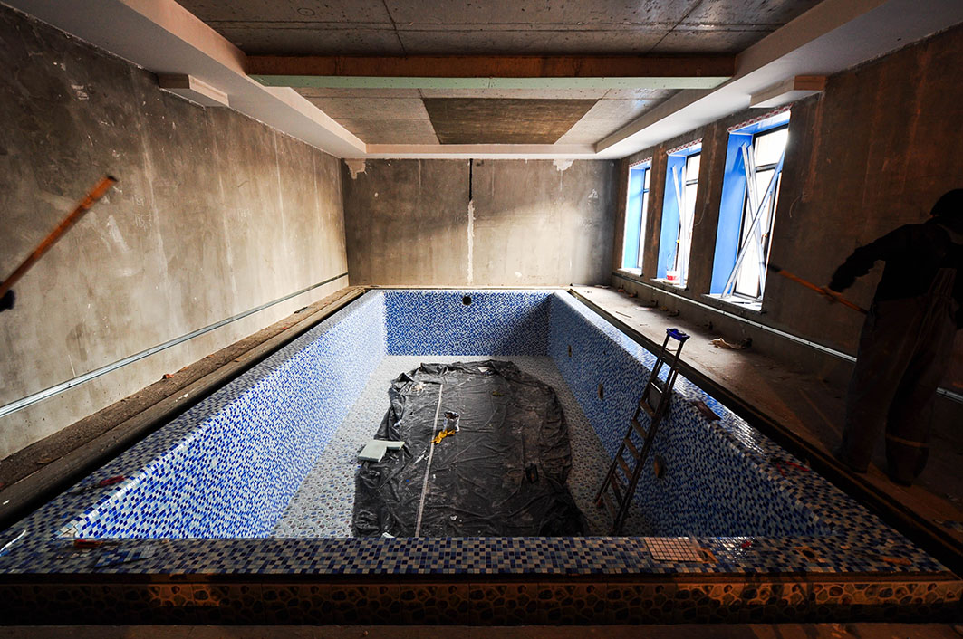 Капитальный ремонт бассейна в Астане до и после Pool-Service